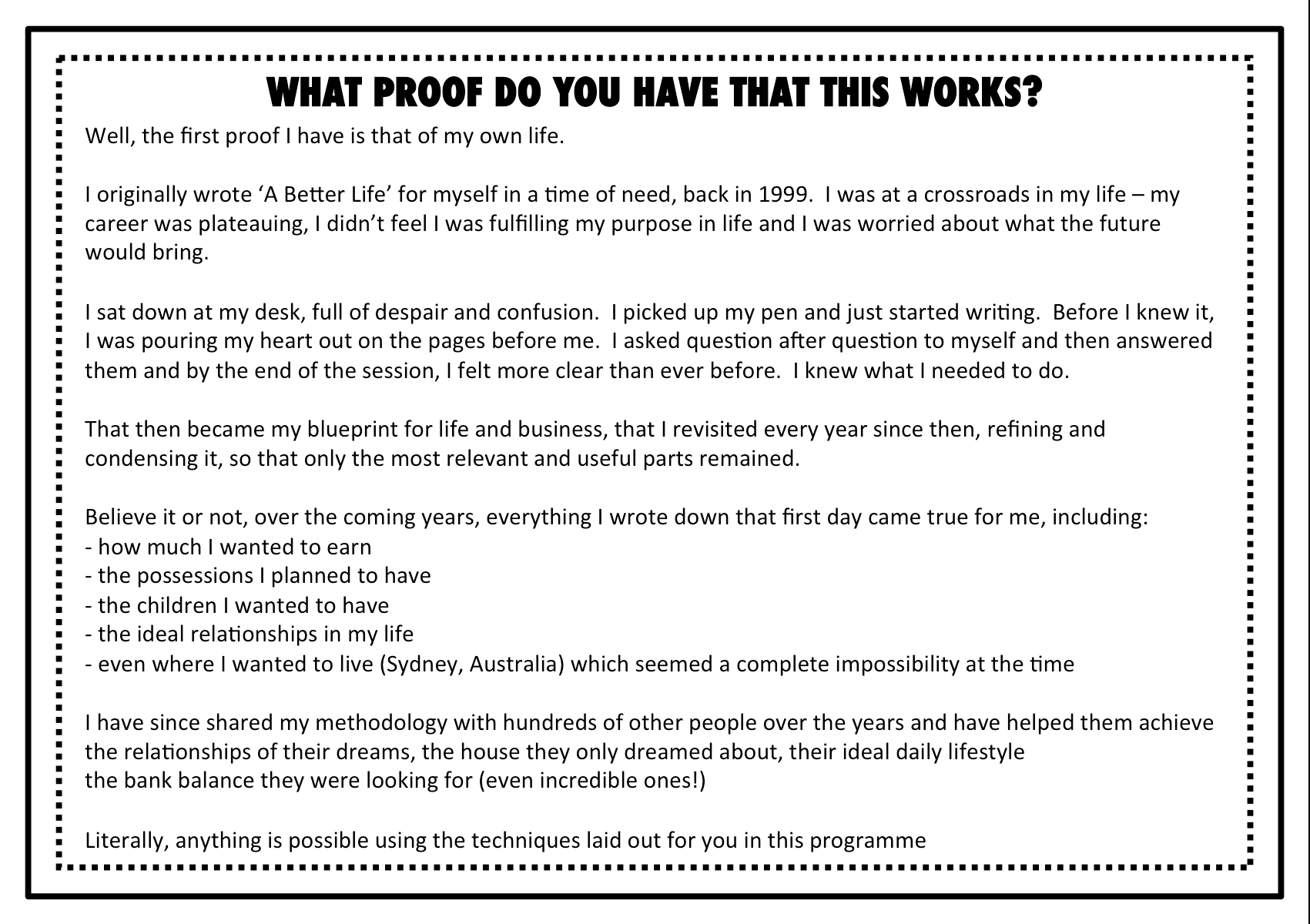 What proof do you have that it works?